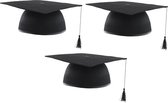 40x stuks afstudeer doctoraal hoeden geslaagd zwart voor volwassenen - Examen diploma uitreiking feestartikelen