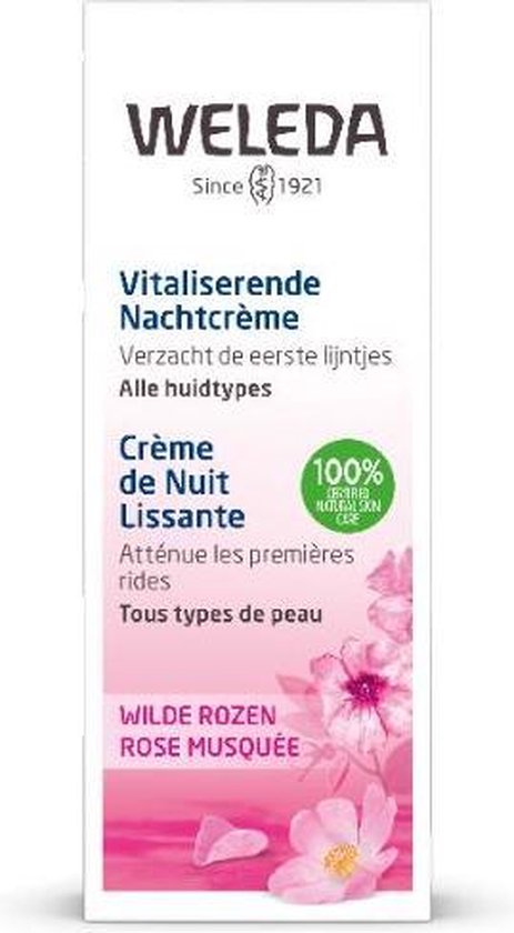 WELEDA - Vitaliserende Nachtcrème - Wilde Rozen - 30ml - 100% natuurlijk - Weleda