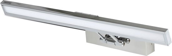 Foto: Led spiegelverlichting schilderijverlichting nirano quala 8w natuurlijk wit 4000k mat chroom aluminium