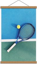 Schoolplaat – Tennisracket met Tennisbal - 40x60cm Foto op Textielposter (Wanddecoratie op Schoolplaat)