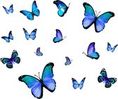 Muursticker vlinders blauw | Jongenskamer muurdecoratie | Meisjeskamer kinderkamer |