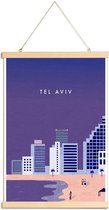 JUNIQE - Posterhanger Tel Aviv - retro -20x30 /Paars