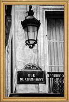 JUNIQE - Poster met houten lijst Rue de Champagny -40x60 /Grijs & Wit