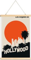 JUNIQE - Posterhanger Vintage Los Angeles 89 -40x60 /Oranje & Zwart