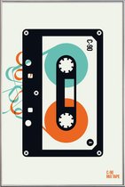 JUNIQE - Poster met kunststof lijst Mixtape -30x45 /Oranje & Turkoois