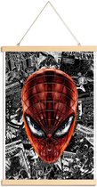JUNIQE - Posterhanger The Spider-Man - Een stripheld -20x30 /Grijs &