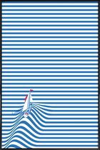 JUNIQE - Poster in kunststof lijst Sail Away -20x30 /Blauw & Wit
