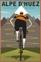 JUNIQE - Poster met kunststof lijst Alpe d'Huez -20x30 /Blauw & Grijs