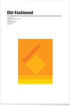 JUNIQE - Poster Old Fashioned - minimalistisch -13x18 /Oranje