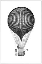 JUNIQE - Poster met kunststof lijst Air Balloon -40x60 /Wit & Zwart