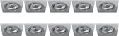 Spot Armatuur 10 Pack - Proma Borny Pro - GU10 Inbouwspot - Vierkant - Zilver - Aluminium - Kantelbaar - 92mm