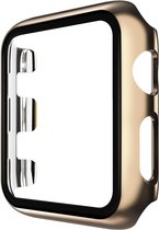 Hoesje geschikt voor Apple Watch 44MM - Bumper hoesje - Screenprotector - TPU - Goud