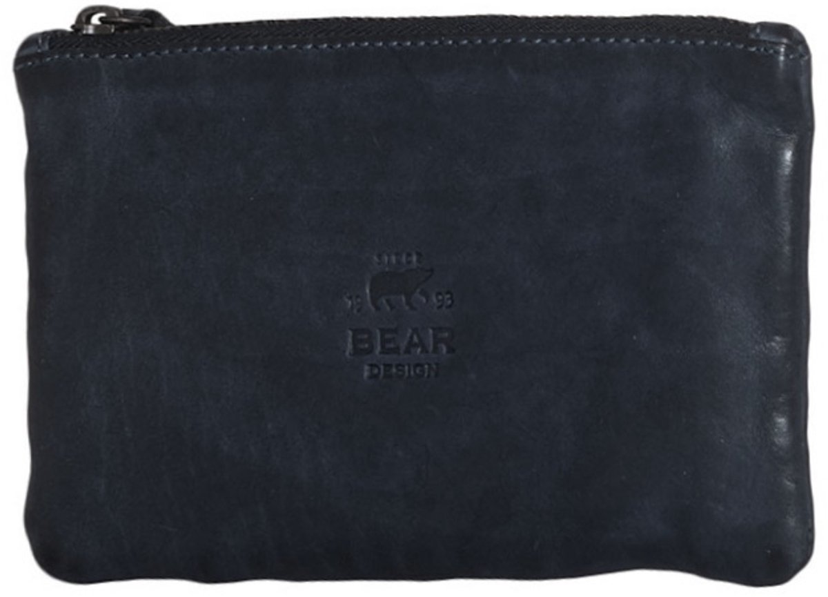 Bear Design Bibi Leren Etui / Ritsportemonnee - Zwart