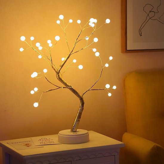 TRD- LED Arbre Or Illuminée LED- Christmas gifts Branche Lumineuse-Blanc Perle