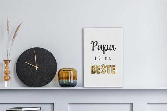 Toile Peinture Cadeau Mari - Vaderdag - Citation - 20x30 cm - Décoration murale