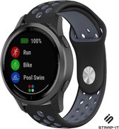 Strap-it Sport siliconen bandje - geschikt voor Garmin Vivoactive 4 45mm / Garmin Venu 2 - zwart/grijs