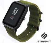 Nylon Smartwatch bandje - Geschikt voor  Xiaomi Amazfit Bip nylon gesp band - groen - Strap-it Horlogeband / Polsband / Armband