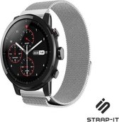 Milanees Smartwatch bandje - Geschikt voor  Xiaomi Amazfit Stratos Milanese band - zilver - Strap-it Horlogeband / Polsband / Armband