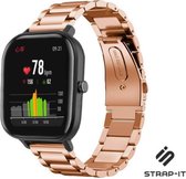 Stalen Smartwatch bandje - Geschikt voor  Xiaomi Amazfit GTS stalen band - rosé goud - Strap-it Horlogeband / Polsband / Armband