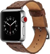 Apple Watch 38/40MM Bandje - Horloge Bandje - Gevlochten - Polsband - Kunstleer - Apple Watch 1 / 2 / 3 / 4 / 5 / 6 / SE - Bruin