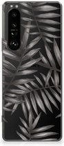 Back Case TPU Siliconen Hoesje Sony Xperia 1 III Smartphone hoesje Leaves Grey