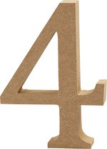 Nummer. 4. H: 8 cm. 1.5 cm. mdf - 1 st