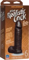 Doc Johnson Realistic Cock 6" - Dildo - Zwart - Ø 40 mm