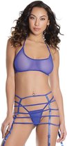 Tube Top/G-String & Garter - Blue - OS