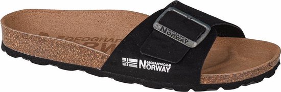 Geographical Norway Sandalias Bios Pala Hebilla GNW20410-01, Femmes, Zwart, chaussons, taille: 37 EU