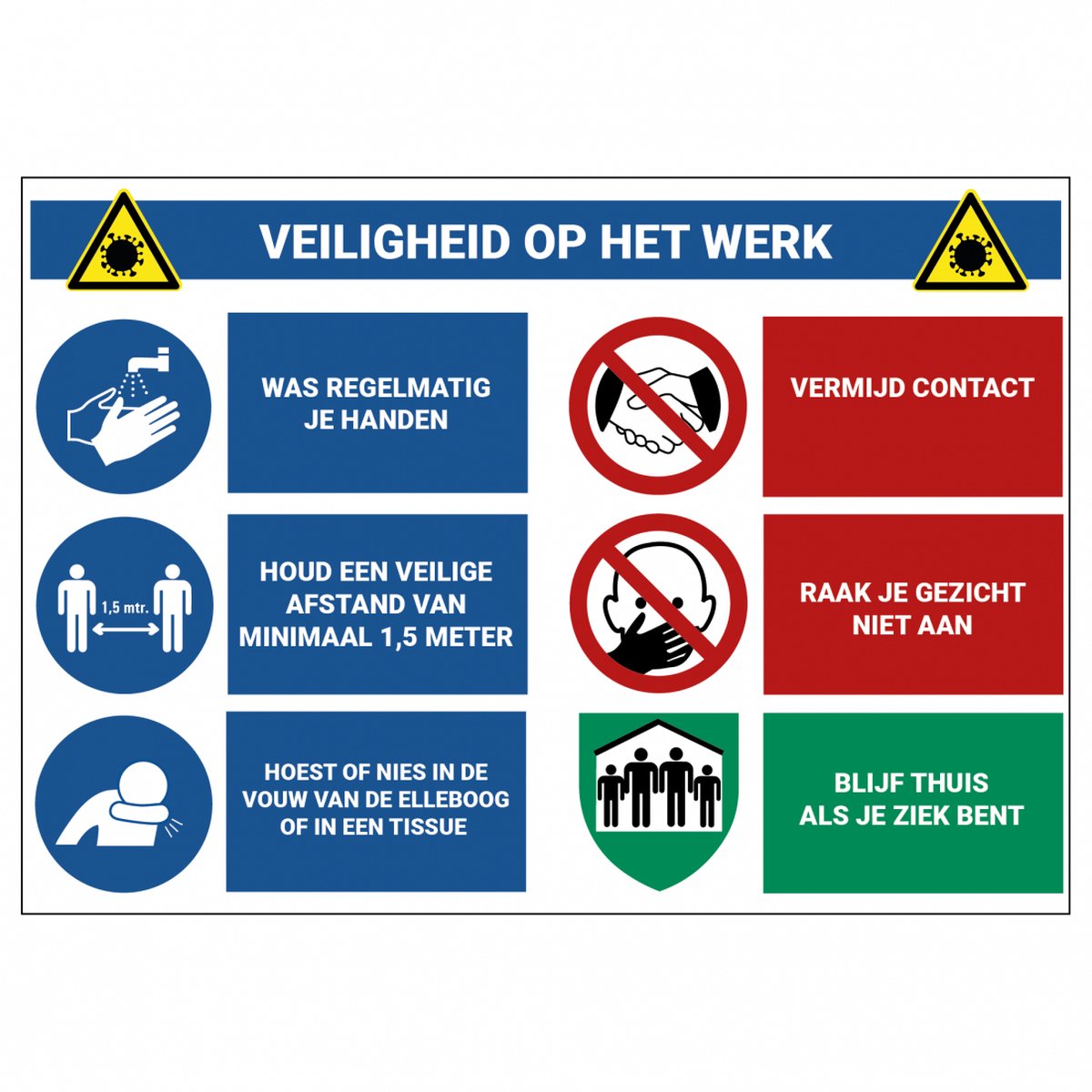 Bord 'Veiligheid op het werk', 690 x 480 mm