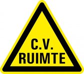 Waarschuwingsbord CV ruimte - kunststof 200 mm