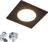 QAZQA simply - Moderne Dimbare LED Inbouwspot met Dimmer voor badkamer - 1 lichts - L 90 mm - Zwart -