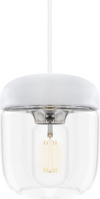 Umage Acorn hanglamp wit met steel - met koordset wit - Ø 14 cm