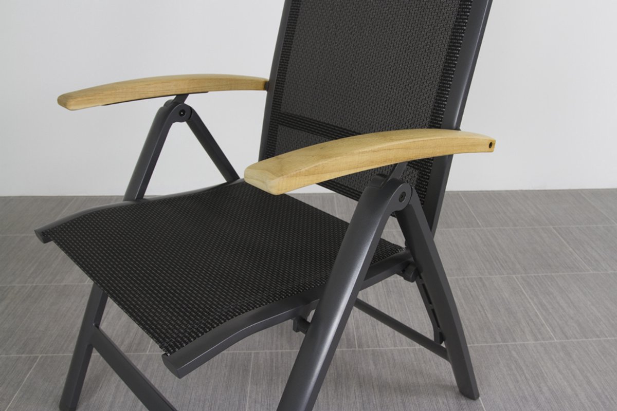 Hartman Chaise de jardin réglable Roma - Accoudoir en teck