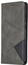 Nokia 5.3 Hoesje - Mobigear - Rhombus Slim Serie - Kunstlederen Bookcase - Grijs - Hoesje Geschikt Voor Nokia 5.3