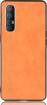 Mobigear Hoesje geschikt voor OPPO Find X2 Neo Telefoonhoesje | Mobigear Stitch Backcover | Find X2 Neo Case | Back Cover - Oranje