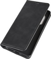 Motorola Edge Plus Hoesje - Mobigear - Retro Slim Serie - Kunstlederen Bookcase - Zwart - Hoesje Geschikt Voor Motorola Edge Plus
