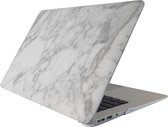 Apple MacBook 12 (2015-2017) Case - Mobigear - Marmer Serie - Hardcover - Wit / Grijs - Apple MacBook 12 (2015-2017) Cover
