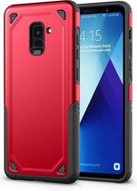 Samsung Galaxy A6 Plus (2018) Hoesje - Mobigear - Armor Serie - Hard Kunststof Backcover - Rood - Hoesje Geschikt Voor Samsung Galaxy A6 Plus (2018)