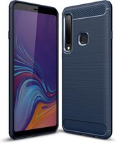 Samsung Galaxy A9 (2018) Hoesje - Mobigear - Brushed Serie - TPU Backcover - Blauw - Hoesje Geschikt Voor Samsung Galaxy A9 (2018)