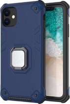 Apple iPhone 11 Hoesje - Mobigear - Armor Ring Serie - Hard Kunststof Backcover - Blauw - Hoesje Geschikt Voor Apple iPhone 11