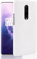 OnePlus 7 Pro Hoesje - Mobigear - Croco Serie - Hard Kunststof Backcover - Wit - Hoesje Geschikt Voor OnePlus 7 Pro