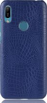Huawei Y6s Hoesje - Mobigear - Croco Serie - Hard Kunststof Backcover - Blauw - Hoesje Geschikt Voor Huawei Y6s