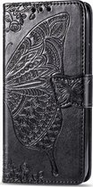 Samsung Galaxy A30s Hoesje - Mobigear - Butterfly Serie - Kunstlederen Bookcase - Zwart - Hoesje Geschikt Voor Samsung Galaxy A30s