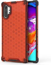 Samsung Galaxy Note 10 Plus Hoesje - Mobigear - Honeycomb Serie - Hard Kunststof Backcover - Rood - Hoesje Geschikt Voor Samsung Galaxy Note 10 Plus