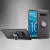 Samsung Galaxy S10 Hoesje - Mobigear - Armor Ring Serie - Hard Kunststof Backcover - Zwart - Hoesje Geschikt Voor Samsung Galaxy S10