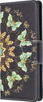 Samsung Galaxy Note 10 Hoesje - Mobigear - Design Serie - Kunstlederen Bookcase - Half Circle Butterflies - Hoesje Geschikt Voor Samsung Galaxy Note 10