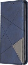 Apple iPhone 11 Pro Max Hoesje - Mobigear - Rhombus Slim Serie - Kunstlederen Bookcase - Blauw - Hoesje Geschikt Voor Apple iPhone 11 Pro Max