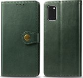 Samsung Galaxy A41 Hoesje - Mobigear - Snap Button Serie - Kunstlederen Bookcase - Groen - Hoesje Geschikt Voor Samsung Galaxy A41