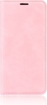 OnePlus 7T Hoesje - Mobigear - Retro Slim Serie - Kunstlederen Bookcase - Roze - Hoesje Geschikt Voor OnePlus 7T